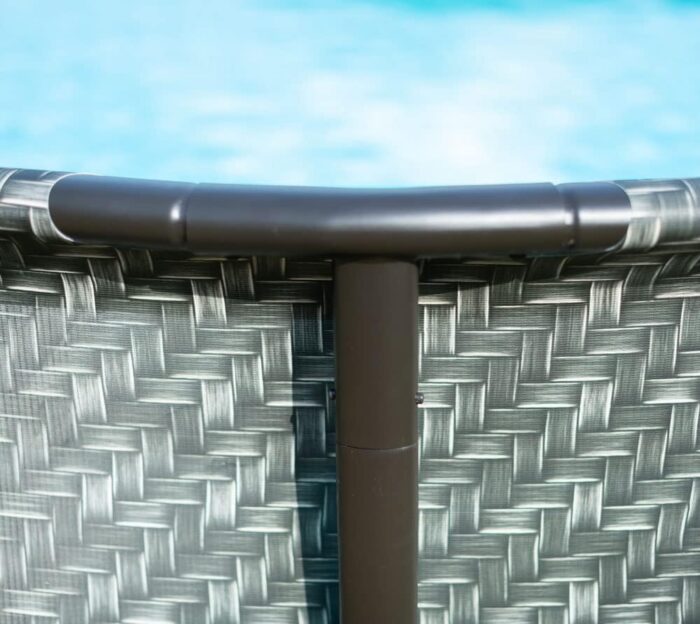 Summer Waves Frame Pool Komplettset | Rund 488x122 cm Rattanoptik Grau | Aufstellpool Set | Gartenpool & Schwimmbecken inkl. Filterpumpe, Einstiegsleiter, Abdeckplane, Bodenvlies & Reinigungsset