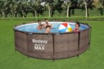 Bestway 56709-GS18 Steel Pro Max Stahlrahmenpool-Set mit Filterpumpe und Zubehör, 9150 L, blau, 366 x 366 x 100 cm